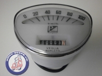 Tachometer Vespa Classic, weiss, -100km/h
