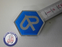 Emblem Piaggio 6-eckig 3D, zum kleben, mittel