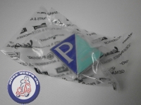 Emblem Piaggio 4-eckig, dunkel-hellblau