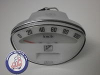 Tachometer Vespa Classic, weiss, -100km/h
