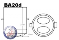 Lampe Scheinwerfer 12V35/35W Halogen, Sockel BA20d