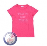 Vespa T-Shirt This is Our World, pink, Damen, verschiedene Grssen