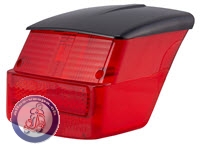 Rcklichtglas Vespa Classic GTR/ Sprint/ Rally/ TS mit Abdeckung schwarz, Siem