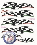 Aufkleber-Set Racing Flag Italy 6-Teilig, Bogen 24x20cm
