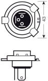Lampe Scheinwerfer 12V60/55W H4, PHILIPS MotoVision +30%