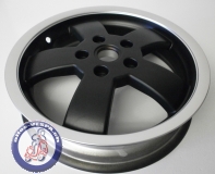 Felge GTS Super, schwarzmatt, Horn silber