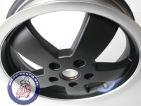 Felge GTS Super, schwarzmatt, Horn silber