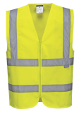 Warnschutzweste gelb mit Reissverschluss, Grssen S-3XL